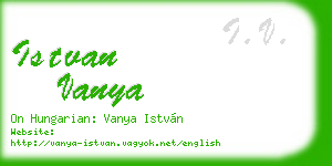 istvan vanya business card